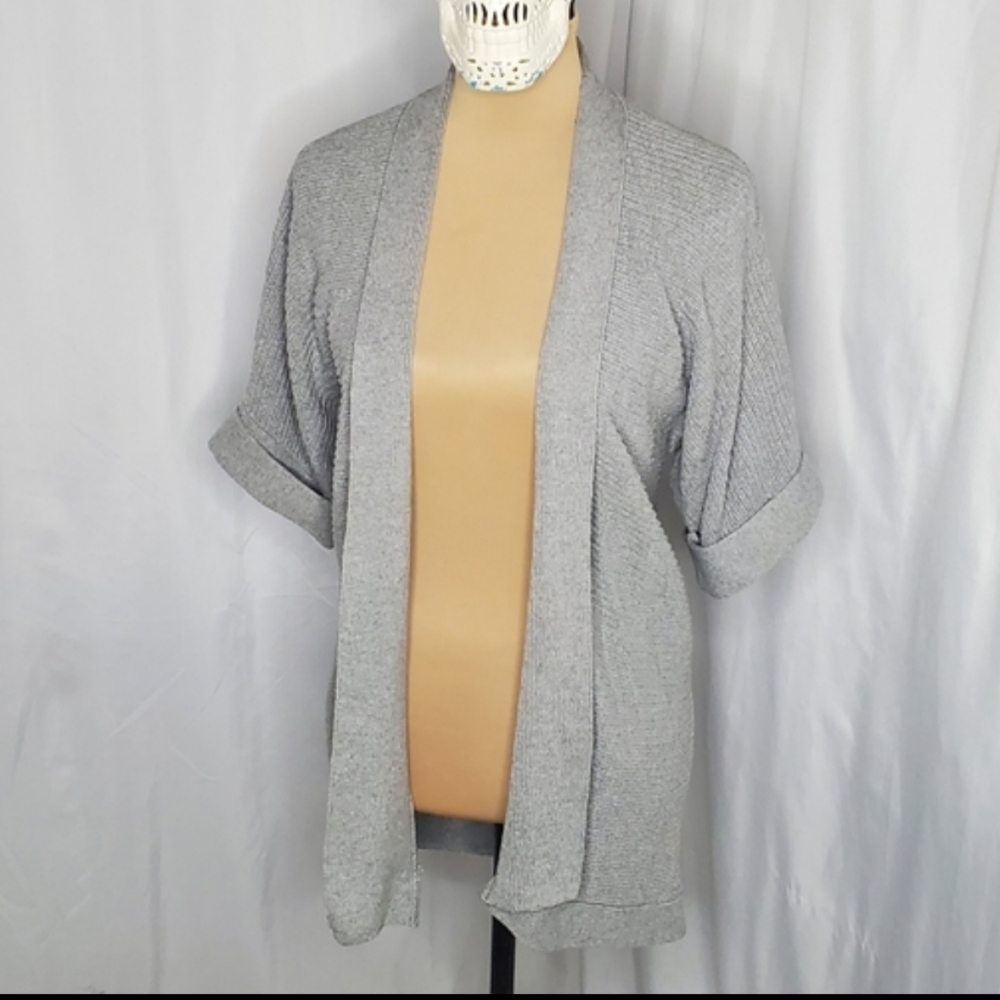 ♡ Gap Gray Open Front Cardigan with Half Sleeves Size Small
